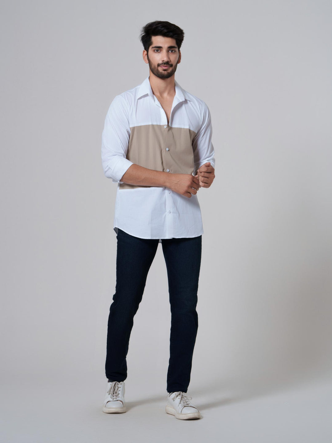 Fusion-Color Block Men Shirt