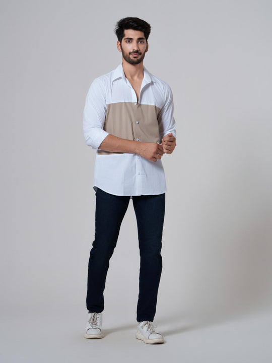 Fusion-Color Block Men Shirt