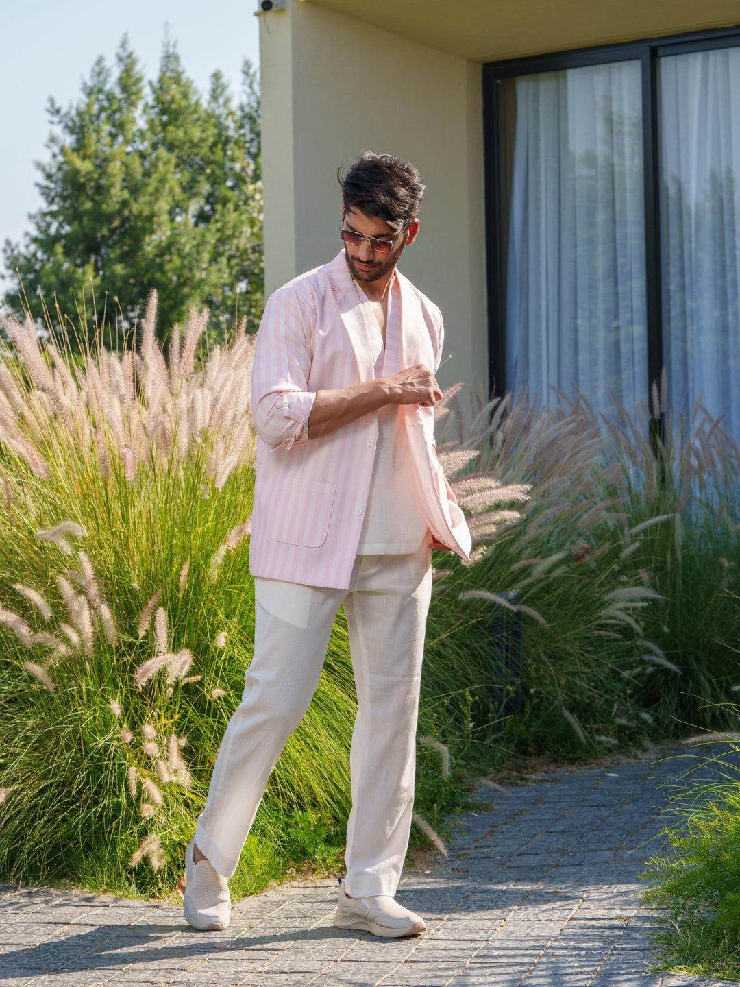 Blaze - 3 Piece Linen Stripted Co'ord Set