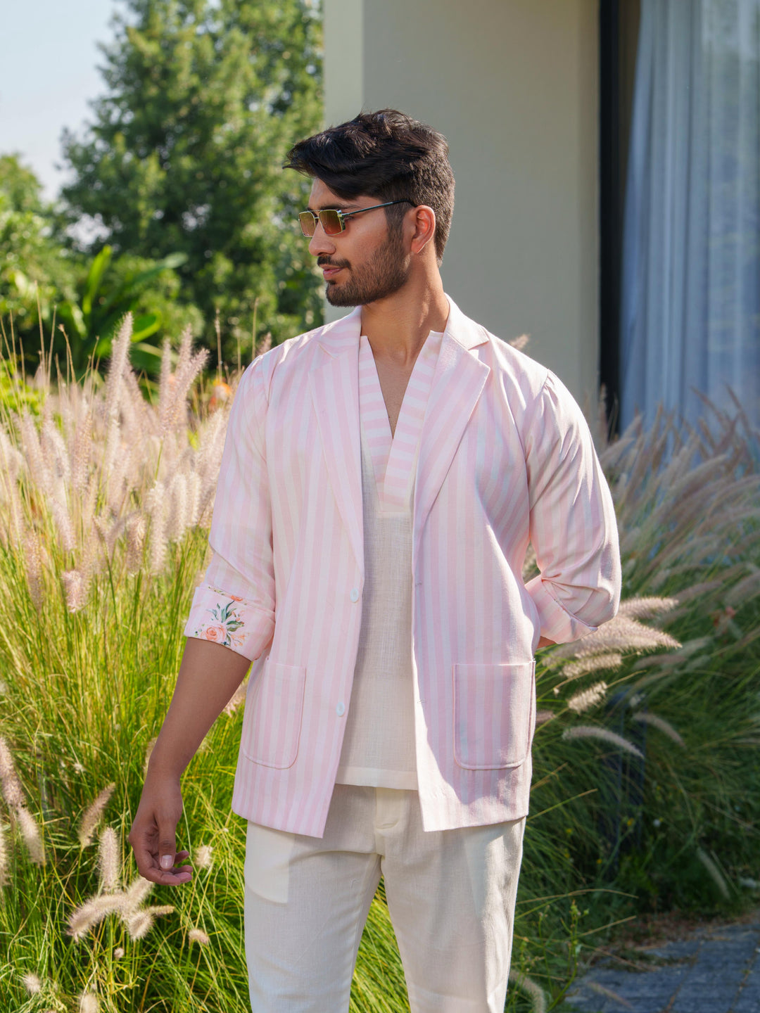 Blaze - 3 Piece Linen Stripted Co'ord Set