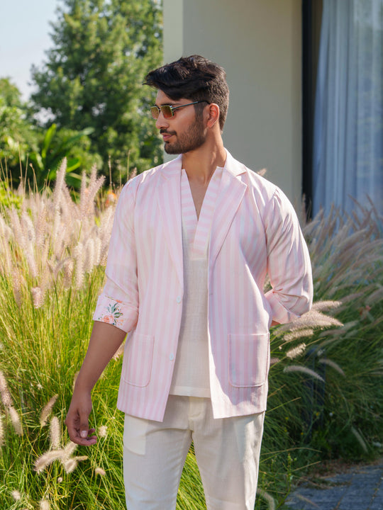 Blaze - 3 Piece Linen Stripted Co'ord Set