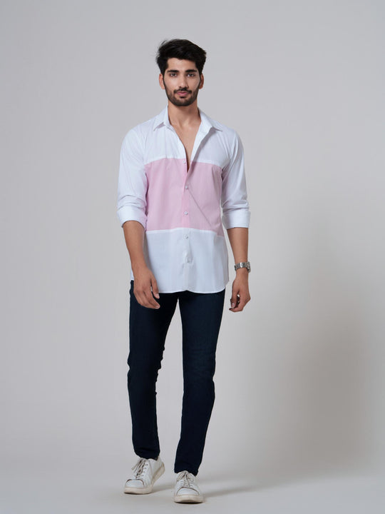 Fusion-Color Block Men Shirt