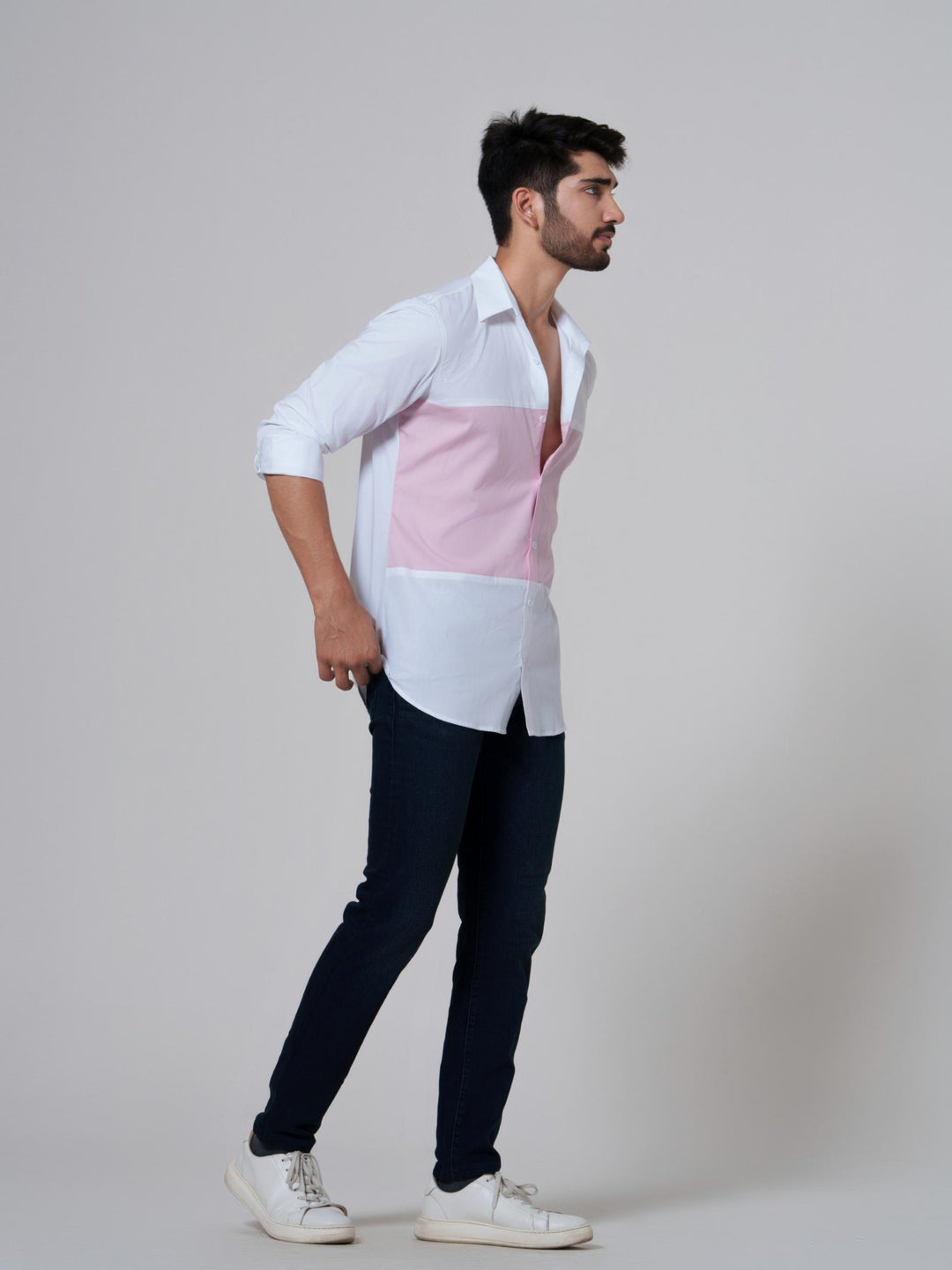 Fusion-Color Block Men Shirt