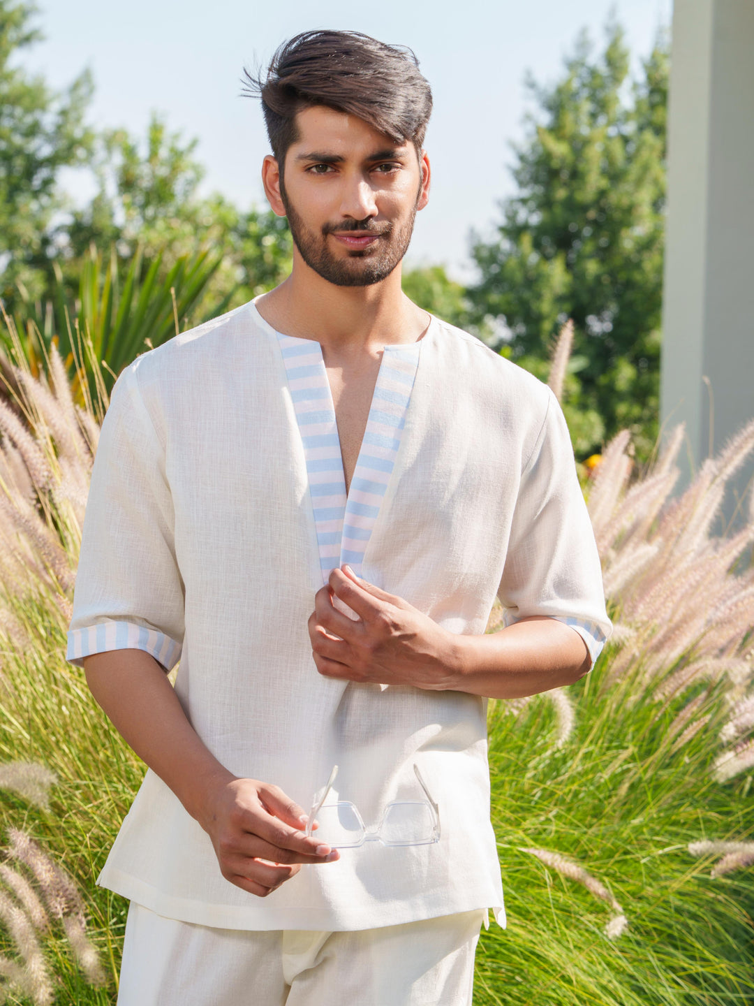 Blaze - 3 Piece Linen Stripted Co'ord Set