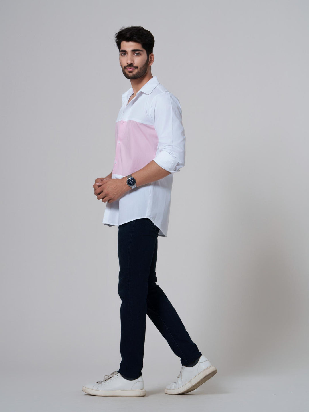 Fusion-Color Block Men Shirt