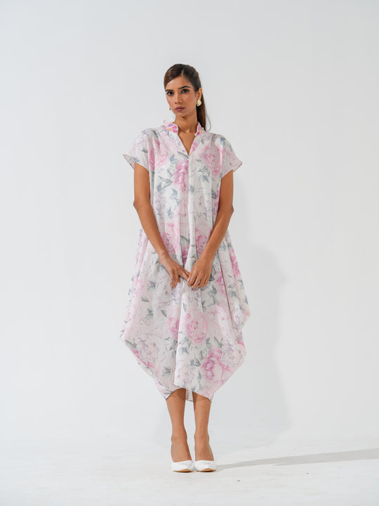 Stella- Floral printed long dress in premium linen
