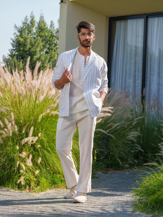 Blaze - 3 Piece Linen Stripted Co'ord Set