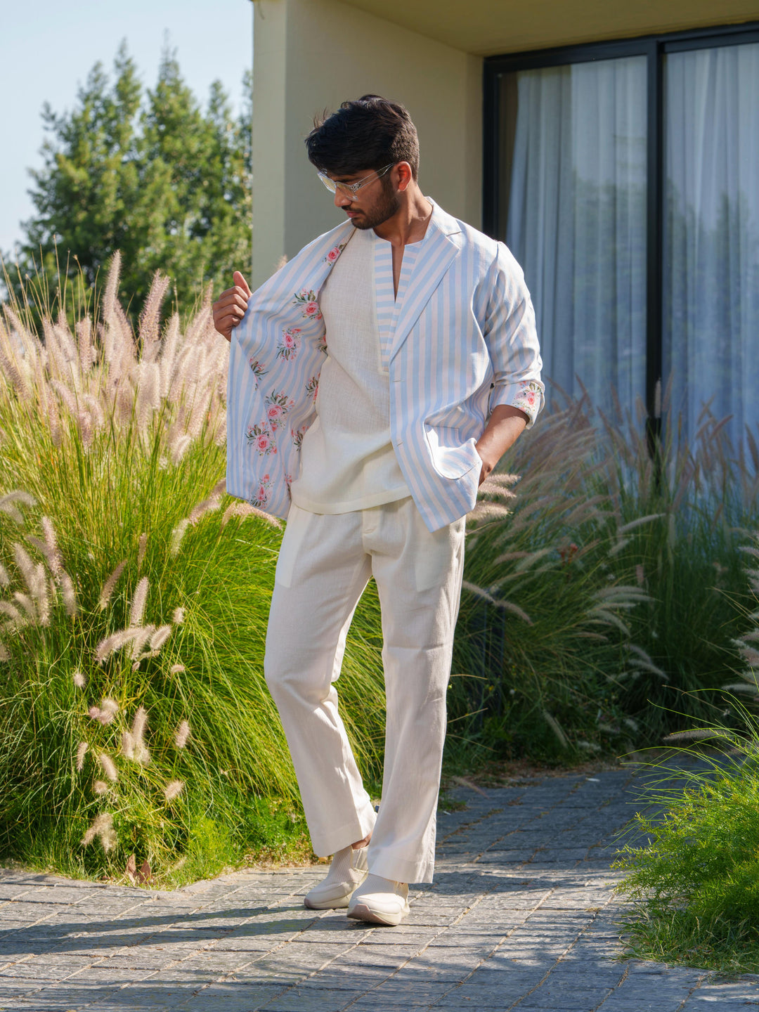 Blaze - 3 Piece Linen Stripted Co'ord Set