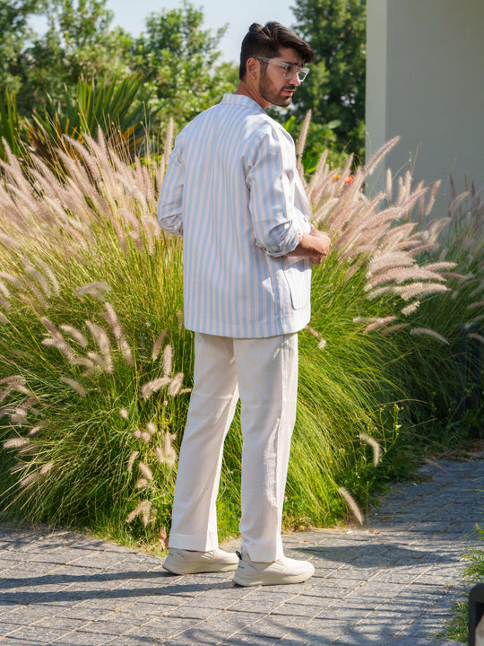Blaze - 3 Piece Linen Stripted Co'ord Set