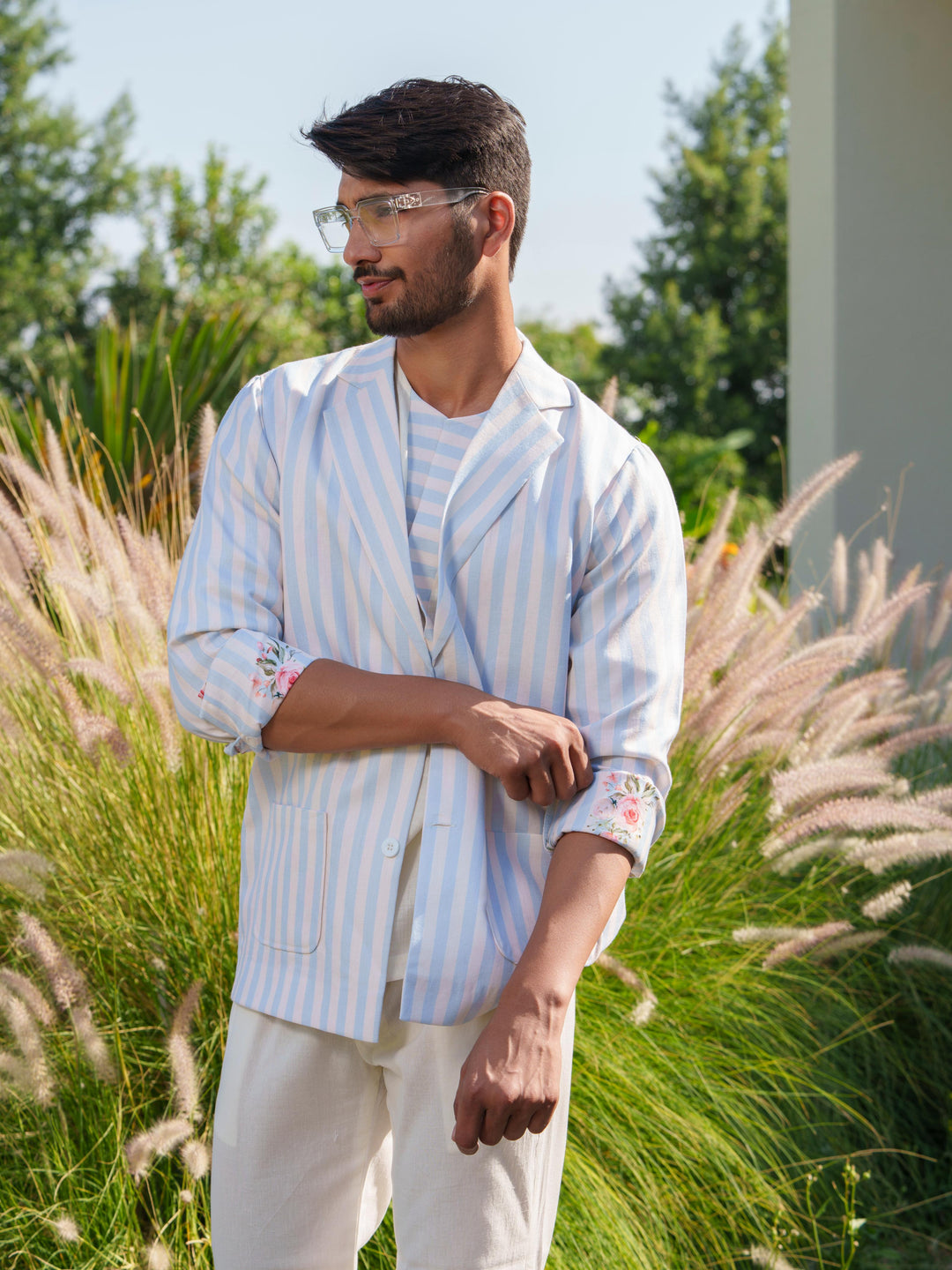 Blaze - 3 Piece Linen Stripted Co'ord Set