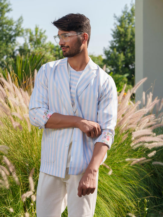 Blaze - 3 Piece Linen Stripted Co'ord Set