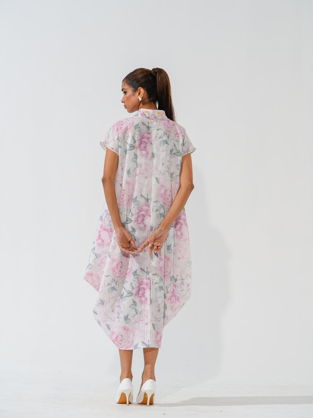 Stella- Floral printed long dress in premium linen