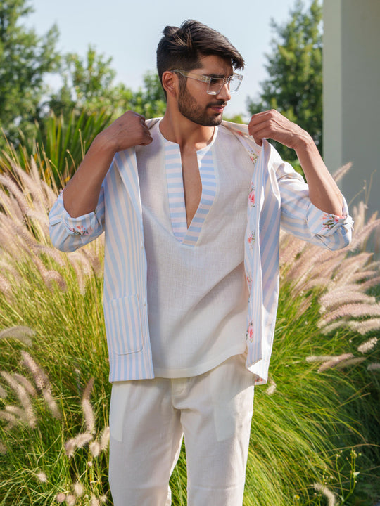 Blaze - 3 Piece Linen Stripted Co'ord Set