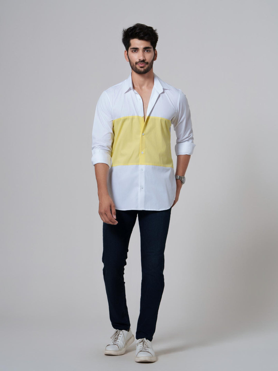 Fusion-Color Block Men Shirt