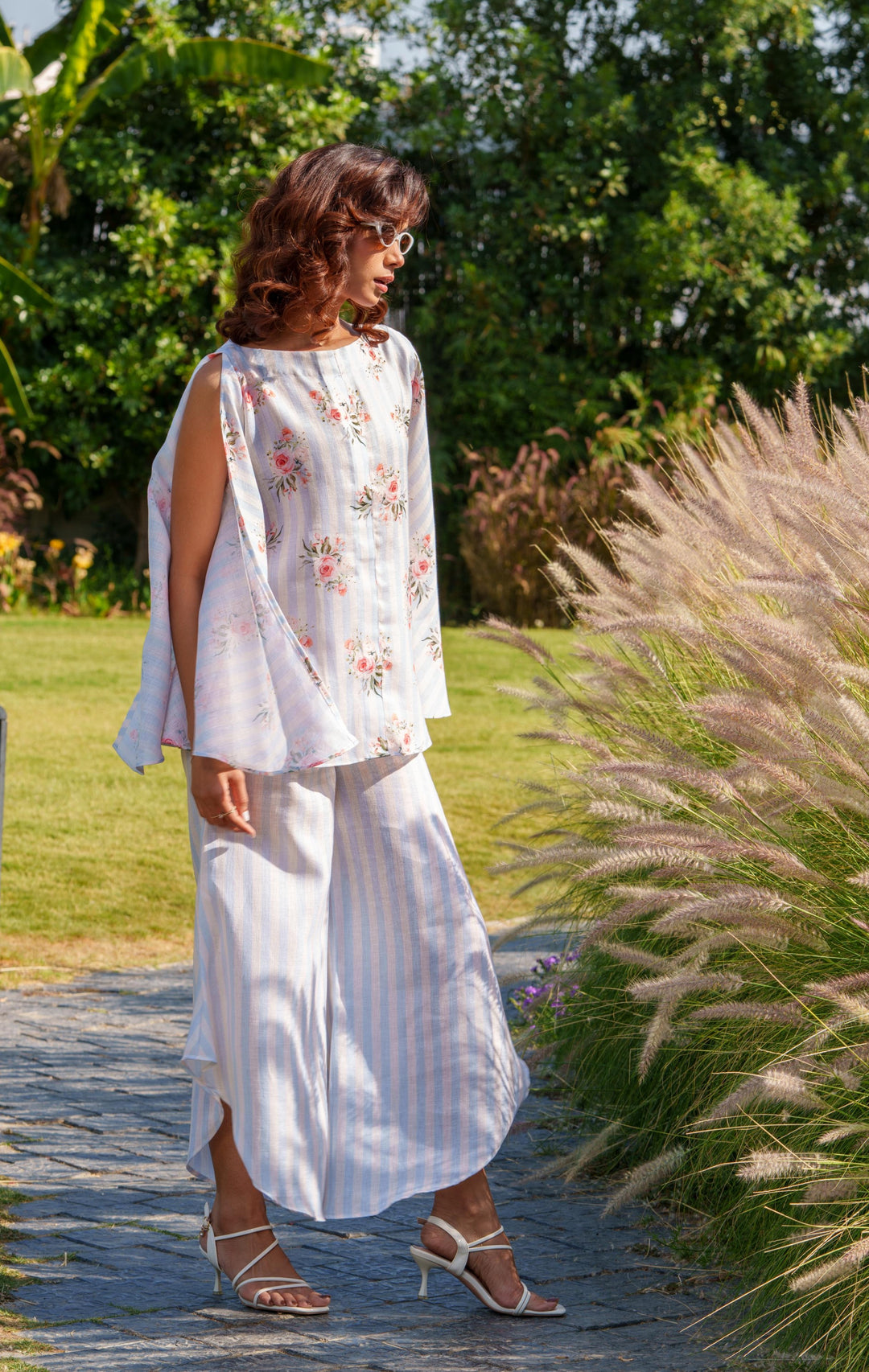 Pansy Blue - 2 Piece Floral Kaftan Co'ord Set