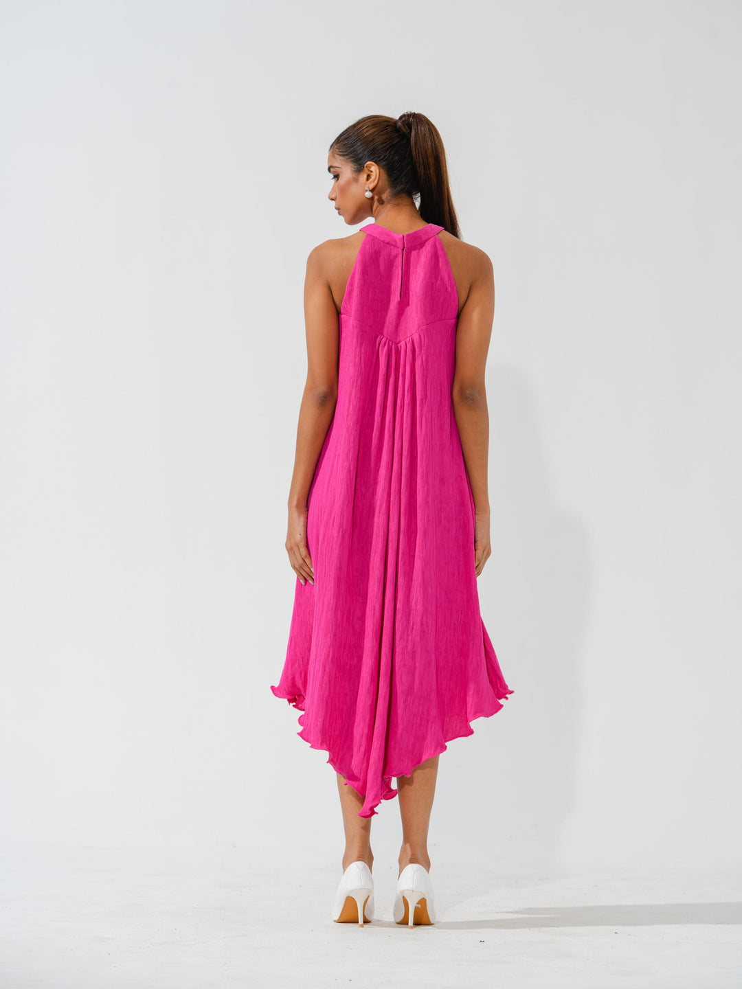 Bombshell - A flowy long dress in sleek corduroy with pearl work