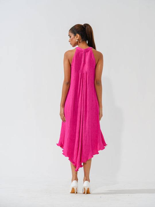 Bombshell - A flowy long dress in sleek corduroy with pearl work