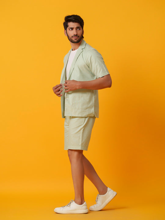 Jack - Two botton Shirt with Shorts in Checks