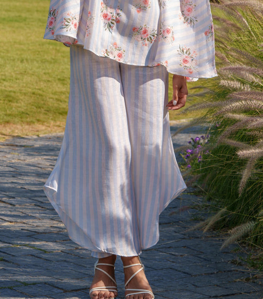 Pansy Blue - 2 Piece Floral Kaftan Co'ord Set