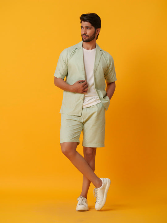 Jack - Two botton Shirt with Shorts in Checks