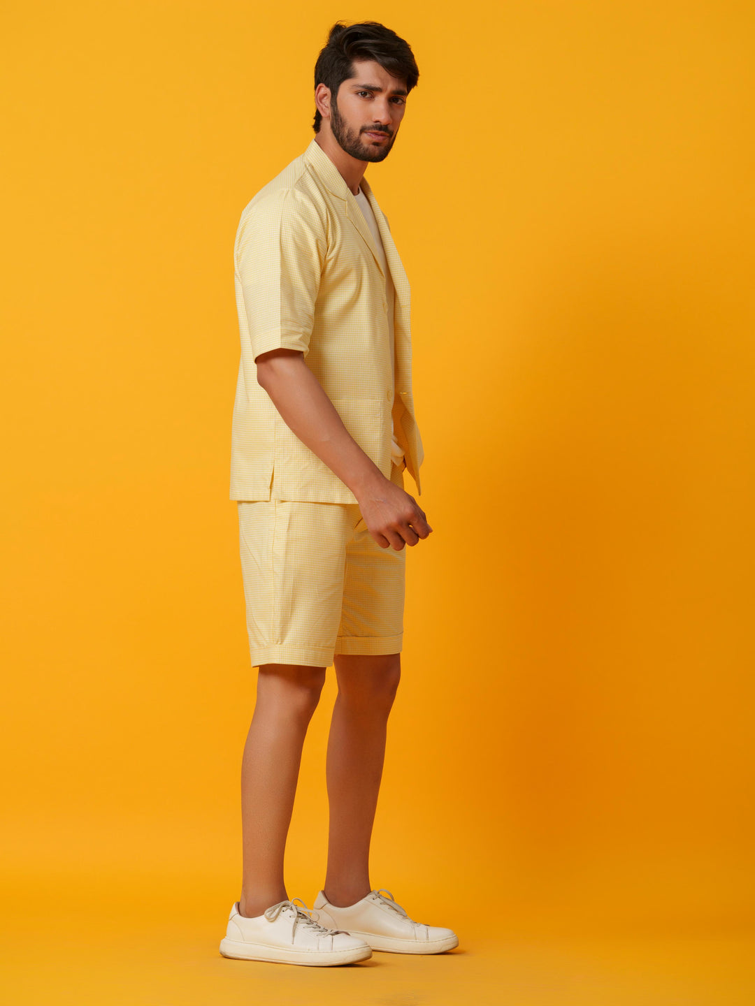 Jack - Two botton Shirt with Shorts in Checks
