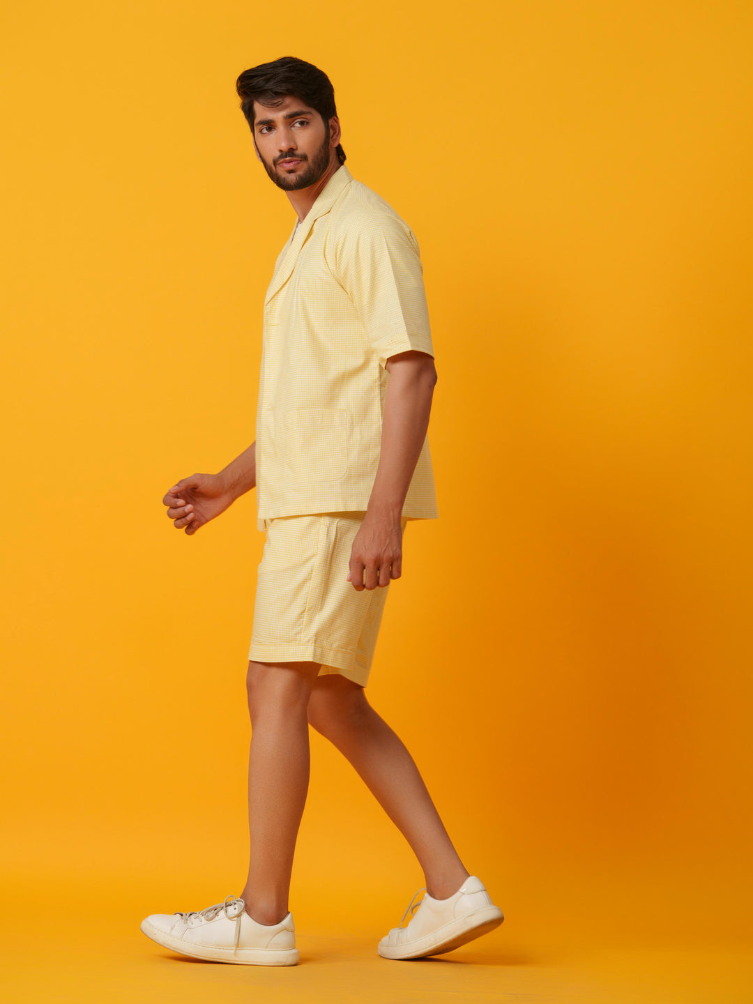 Jack - Two botton Shirt with Shorts in Checks