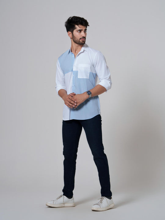 Leo- Color Block Men Cotton Shirt