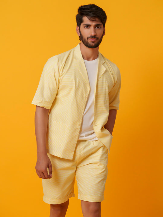 Jack - Two botton Shirt with Shorts in Checks
