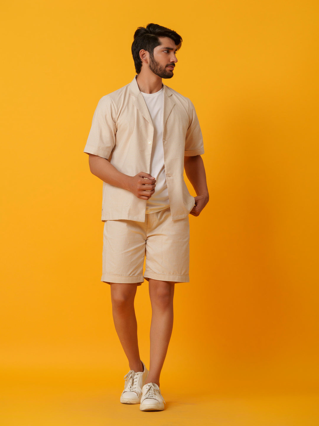 Jack - Two botton Shirt with Shorts in Checks
