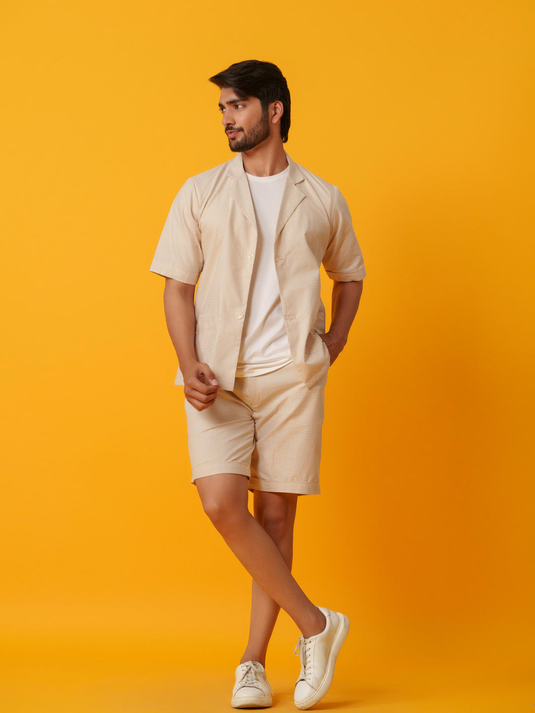 Jack - Two botton Shirt with Shorts in Checks