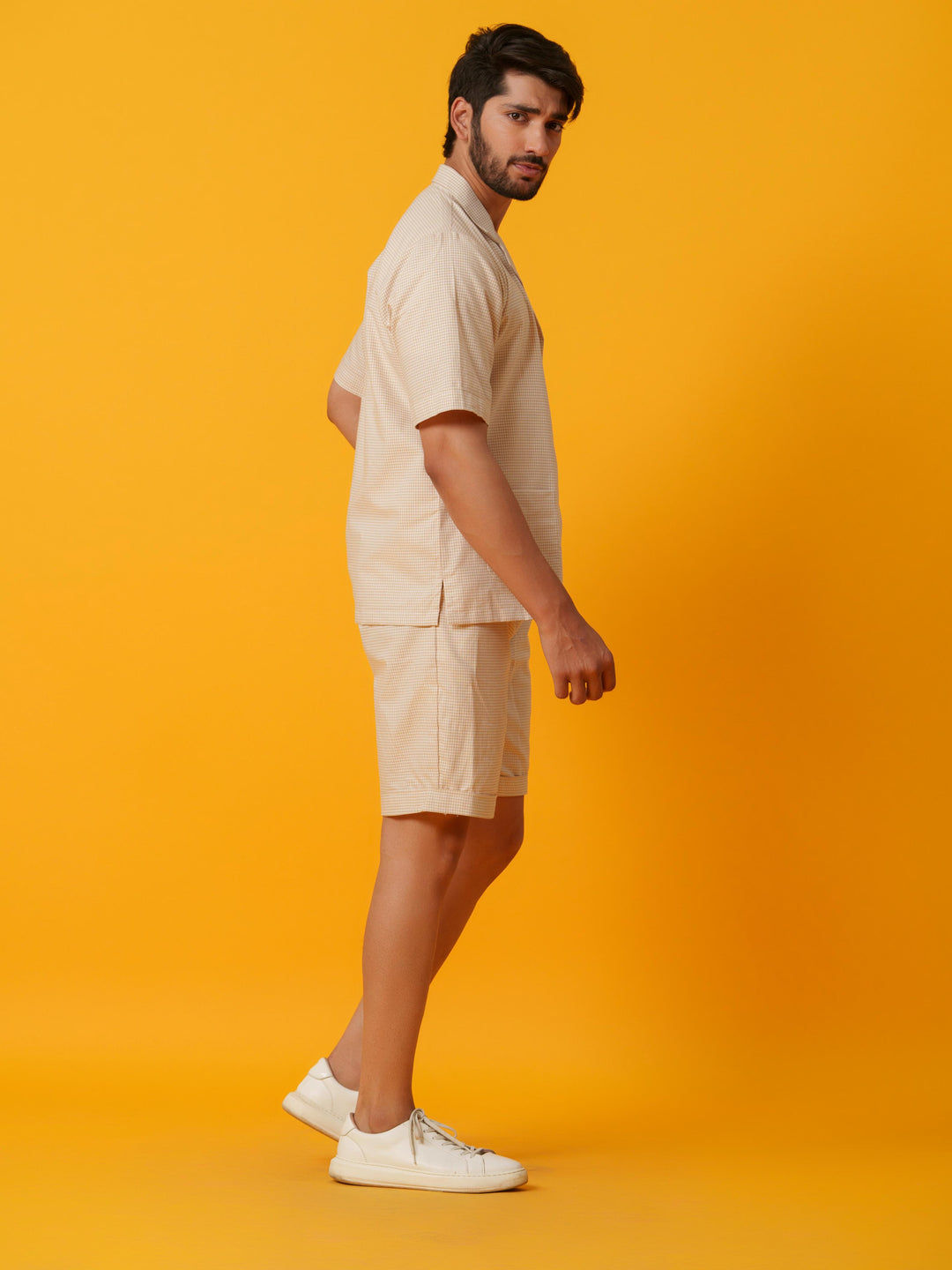 Jack - Two botton Shirt with Shorts in Checks
