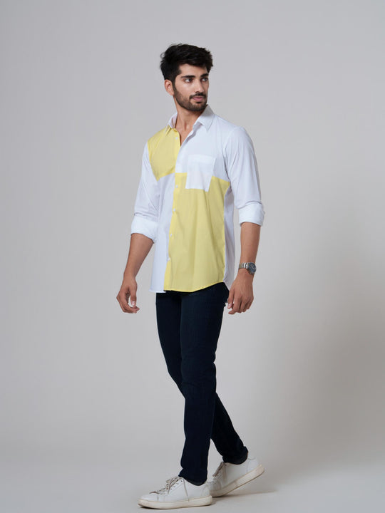 Leo- Color Block Men Cotton Shirt