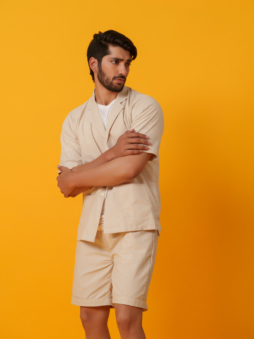 Jack - Two botton Shirt with Shorts in Checks