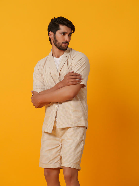 Jack - Two botton Shirt with Shorts in Checks