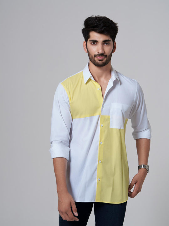 Leo- Color Block Men Cotton Shirt