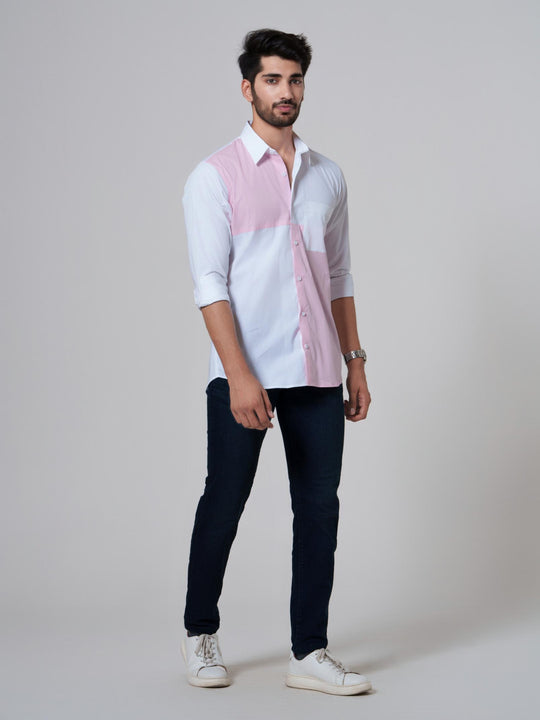 Leo- Color Block Men Cotton Shirt