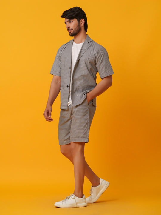 Jack - Two botton Shirt with Shorts in Checks