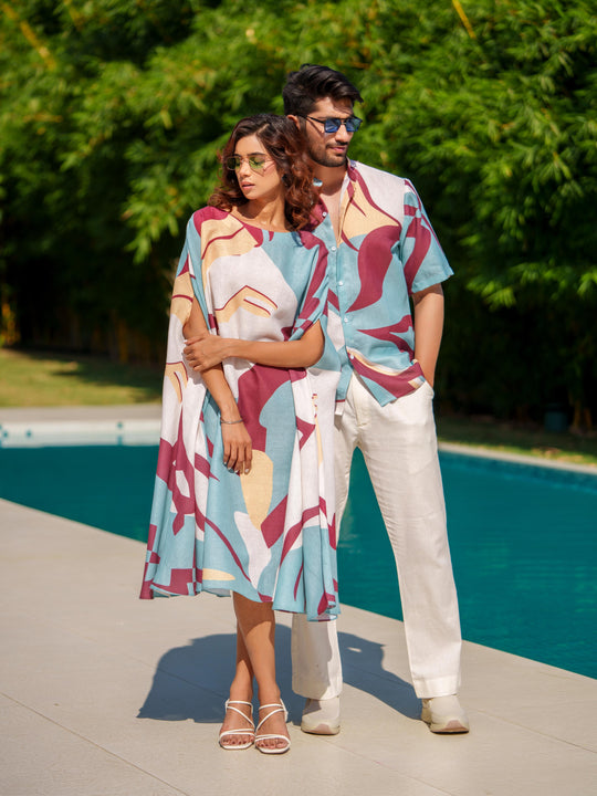 Eddie & Helen - Couple Shirt and Kaftan Set
