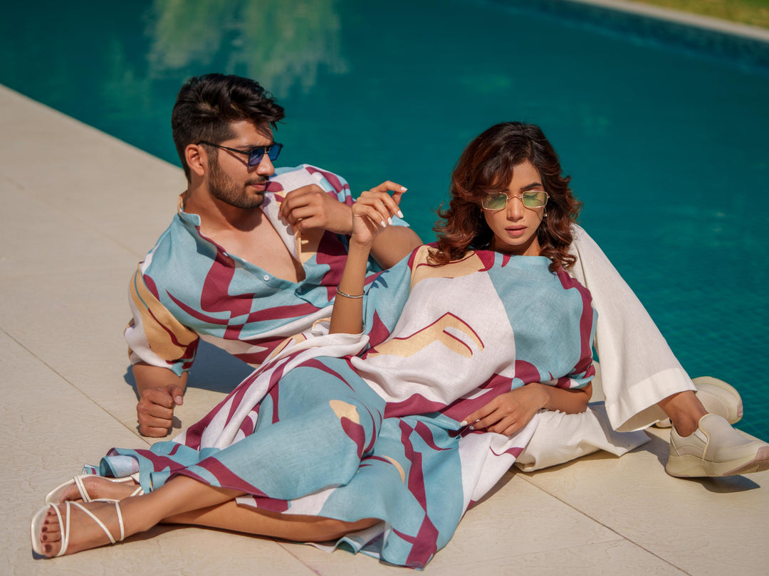 Eddie & Helen - Couple Shirt and Kaftan Set