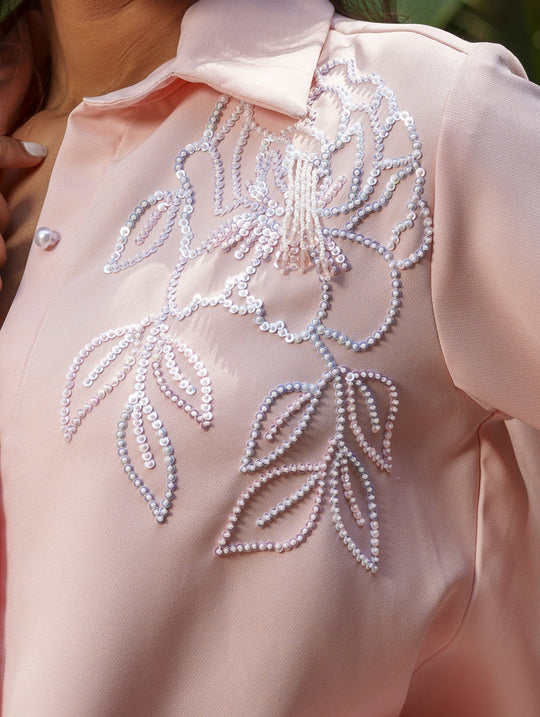 Ambrose - Pastel Shirts With Rose Motif