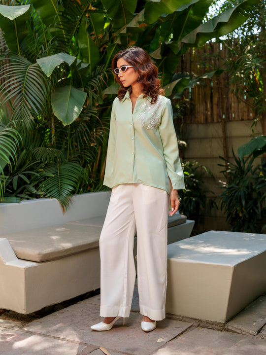 Ambrose - Pastel Shirts With Rose Motif
