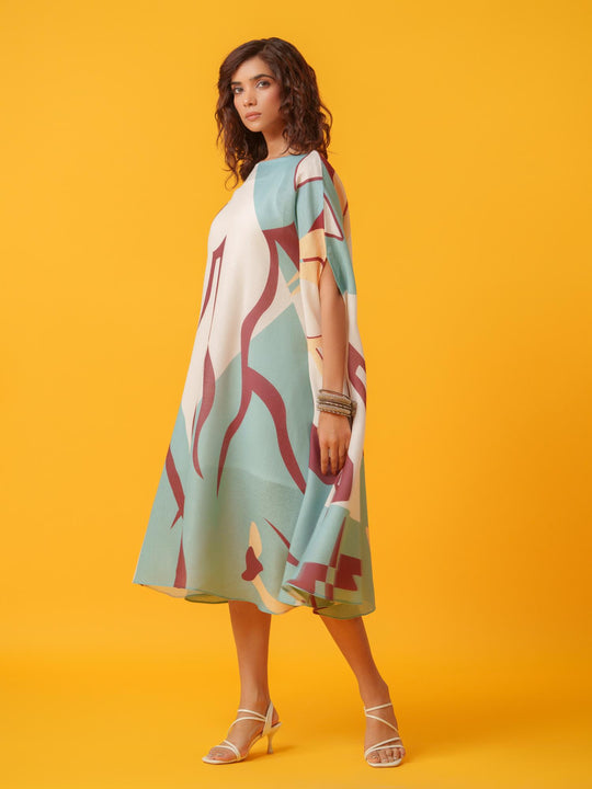 Helen - Printed Kaftan in Linen Fabric