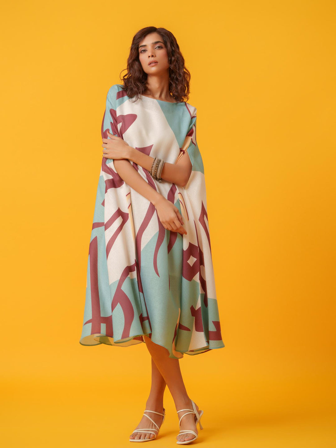 Helen - Printed Kaftan in Linen Fabric