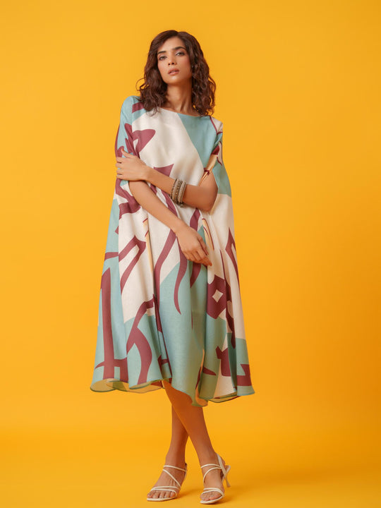 Helen - Printed Kaftan in Linen Fabric