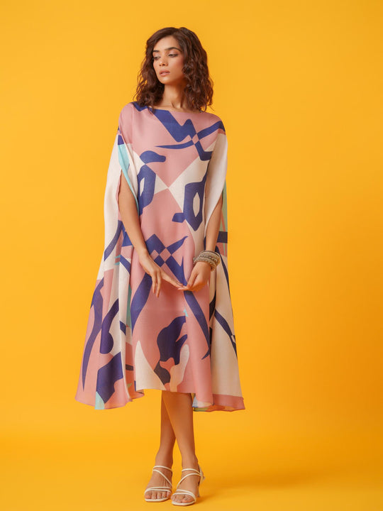 Helen - Printed Kaftan in Linen Fabric