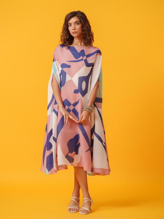 Helen - Printed Kaftan in Linen Fabric