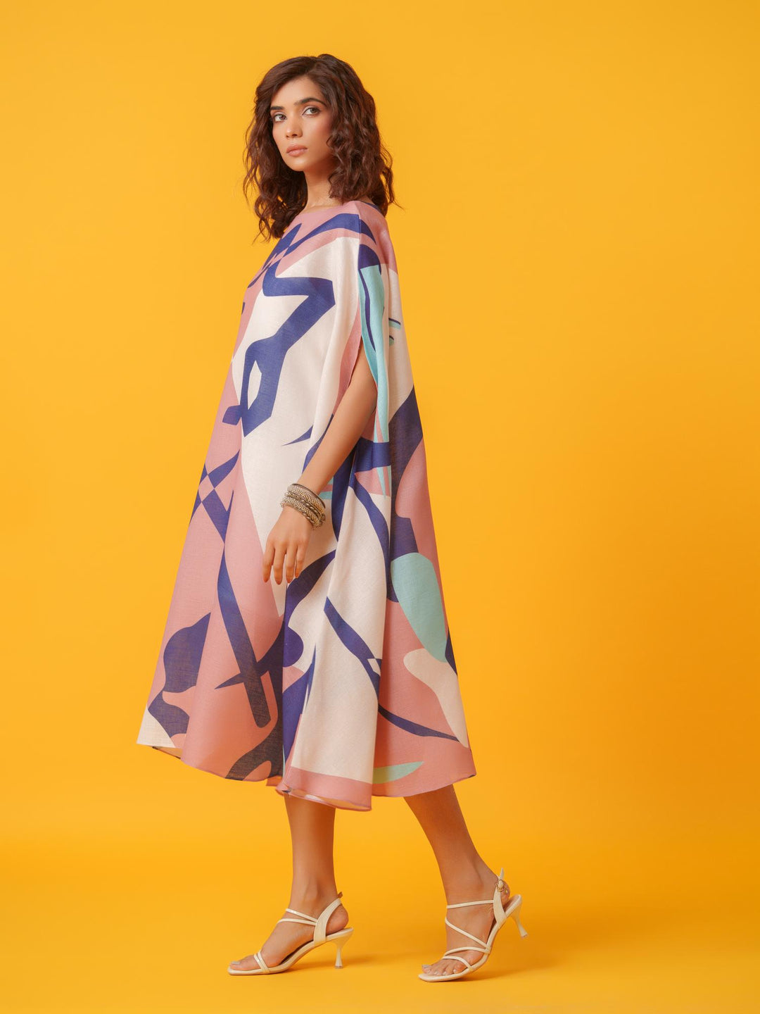 Helen - Printed Kaftan in Linen Fabric