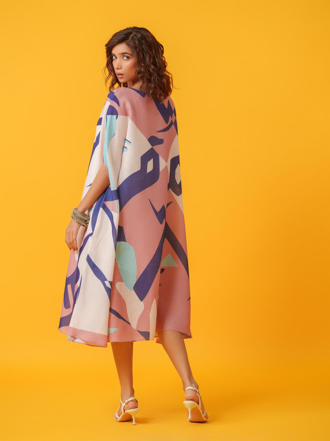 Helen - Printed Kaftan in Linen Fabric