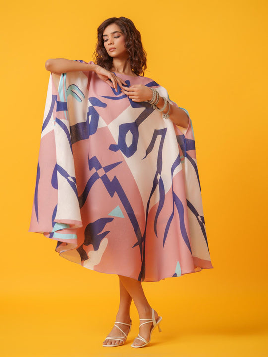 Helen - Printed Kaftan in Linen Fabric