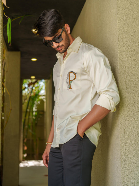 Prince : Customized Hand Painted Alphabet Cotton Shirt